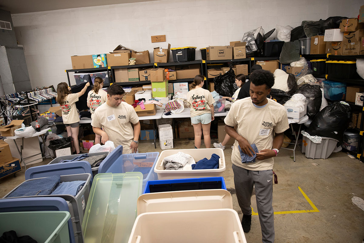 Miamians participated in the second RedHawk Day of Service on Aug. 31 at various sites around the Oxford and Miami University communities, including at Thread Up Oxford..