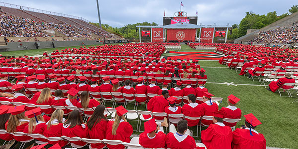 Miami University spring commencement ceremony from 2024 at Yager Stadium