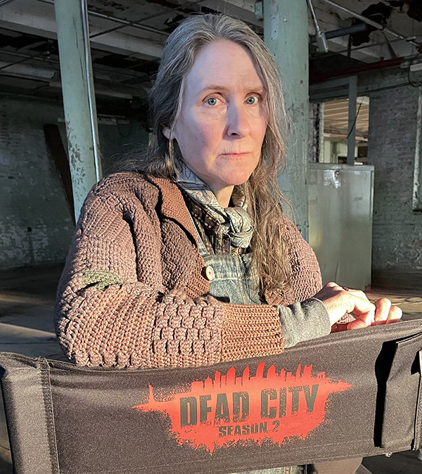 Bishop on the set of "The Walking Dead: Dead City"