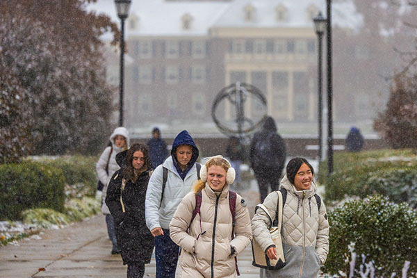 Students on Miami University's Oxford campus