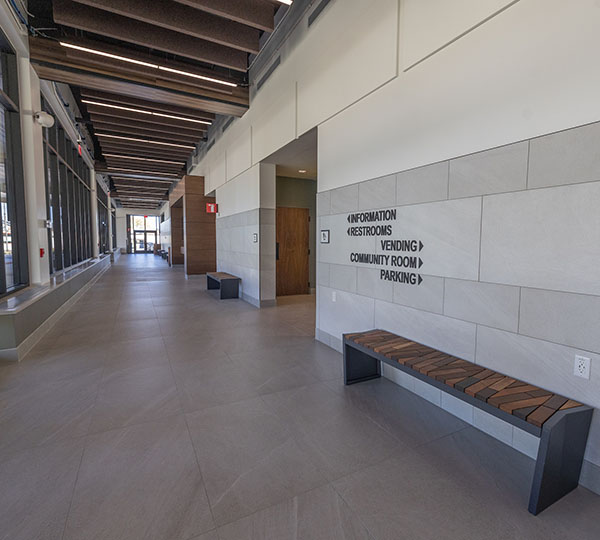 chestnut street station inside hallway with bench