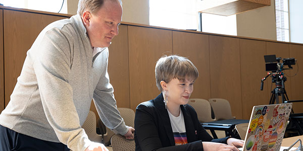 Zeb Baker, left, and Peren Tiemann