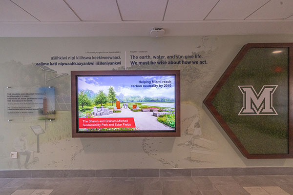 The new Sustainability Wall in Armstrong Student Center