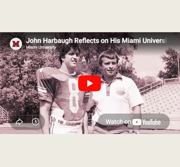 Harbaugh wears his Miami football university 