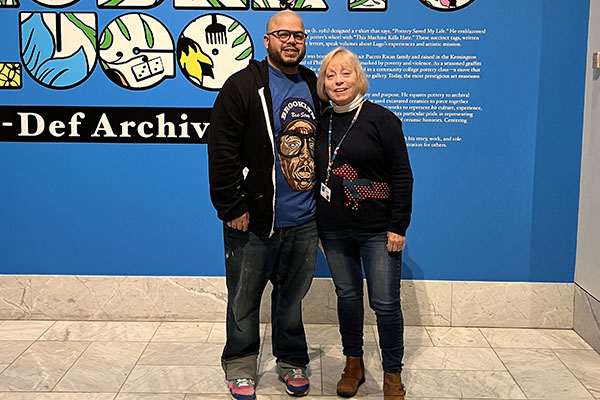 Terry Haynes, right, with artist Roberto Lugo