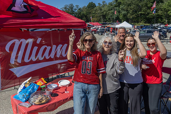 People at the Miami University Homecoming football game