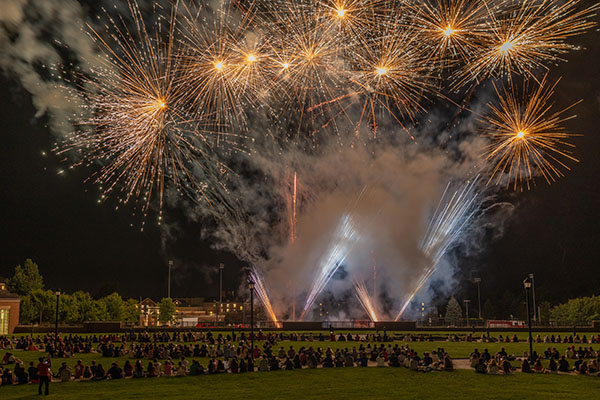 Fireworks during Welcome Weekend at Miami University