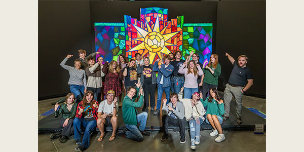 Miami University students work on their upcoming BLINK projection