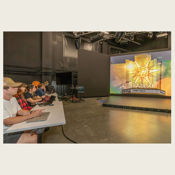 Miami University students work on their BLINK installation 