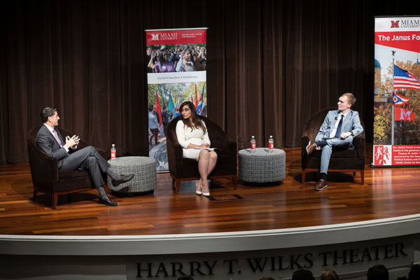 Paul Ryan, left, Shefali Razdan Duggal, center, and Nate Novak