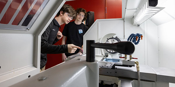 Students work in the Advanced Manufacturing Workforce and Innovation Hub on Miami University's Hamilton campus.