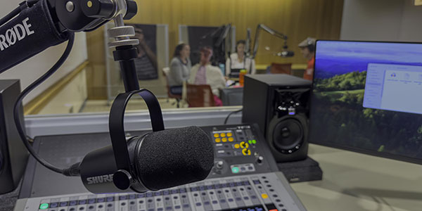 A podcast being recorded at Miami University