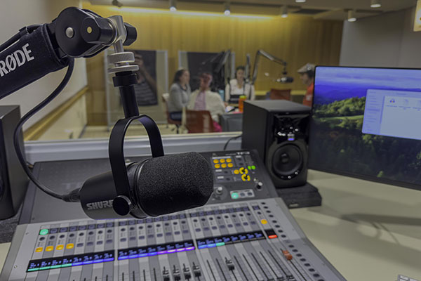A podcast being recorded at Miami University