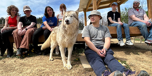 Charlie Chen and Matt Severson with students