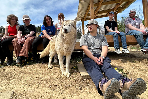 Charlie Chen and Matt Severson with students
