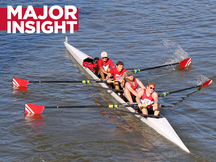 Students in a boat