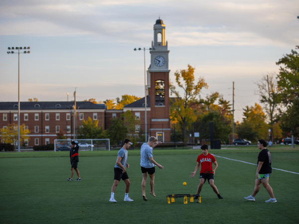students on cook field
