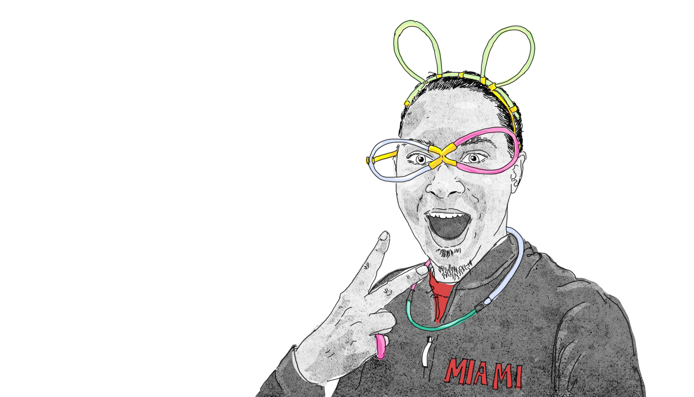 illustration of Ronnie Ravancho with goofy glasses