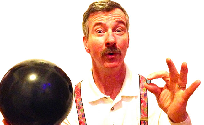 Space Painter popping a black balloon.