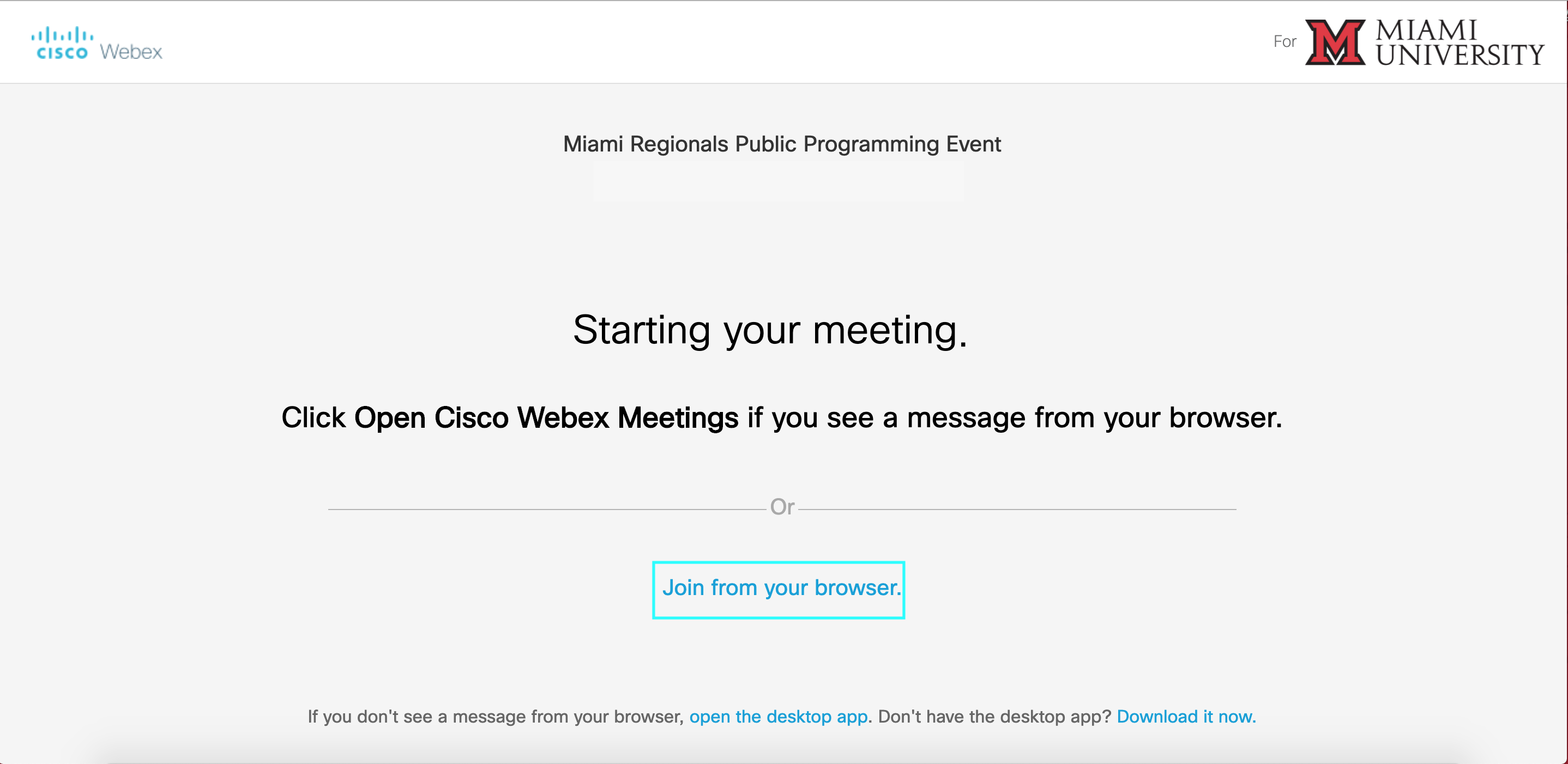 Starting meeting image screen.