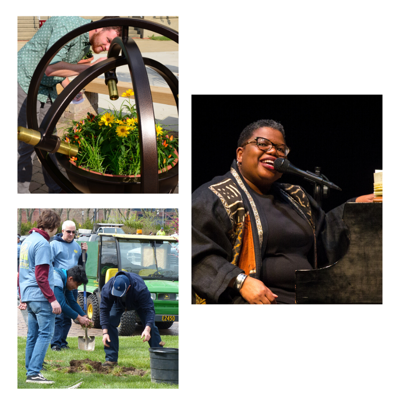 Collage of photos from different activities on campus.