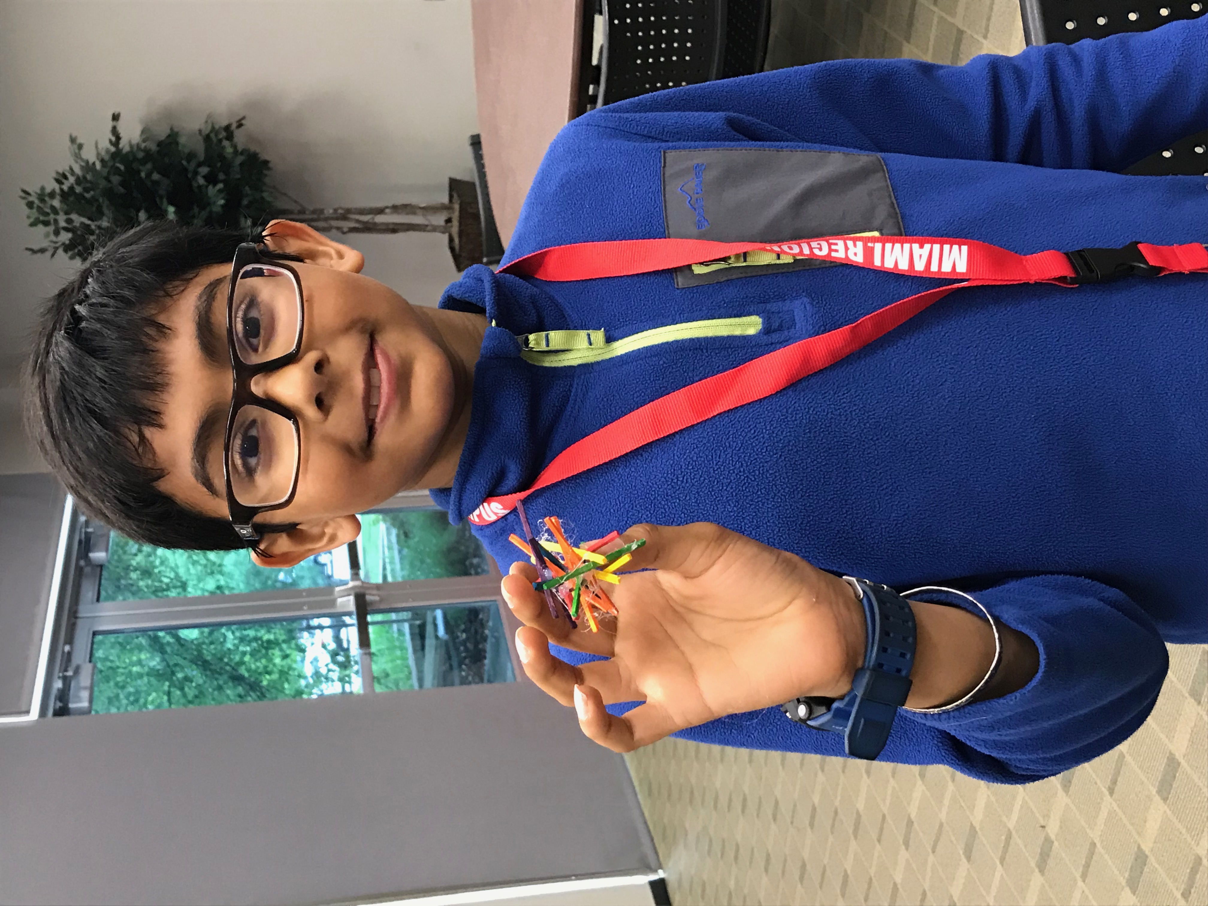 Boy with crafted object