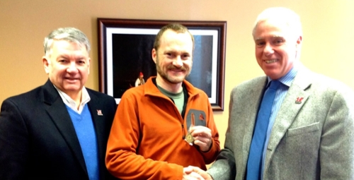 Scott Vincent with Dean Michael Pratt and Bob Rusbosin, Regional Senior Associate Dean of Students