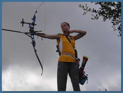 Chelsea Obrebski shooting a arrow