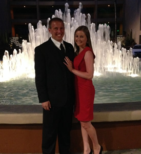 Joe Rossi, BSB ’11, with fiancée Katelyn, a Xavier graduate. 