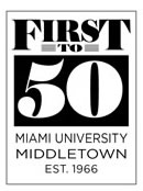 This graphic element represents Miami University Middletown being Ohio's first permanent branch campus with classes opening on September 1, 1966.