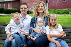 Shandar Musselman Thompson pictured with her husband Curt and their three children.