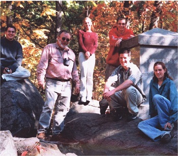 Ken with a group of students at the Gettysburg battle site in Pennsylvania.