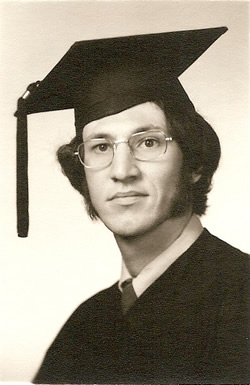 Ron Johnson in his graduation cap and gown