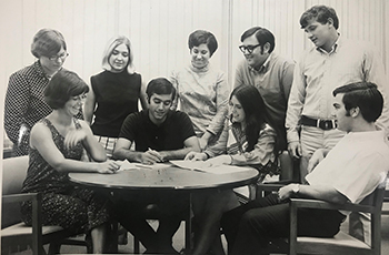 Judy Reeb Klamo pictured with student council.