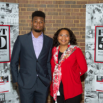 Marsha Robinson pictured with her son Donald Barber.