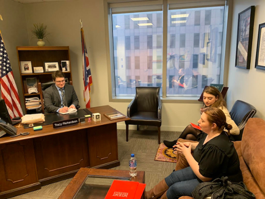 Ohio Statehouse visit sharing her experience with the Work+ program.