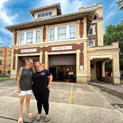 Kate Yerigan with her business partner, Heather Bernal outside Tide Pool.