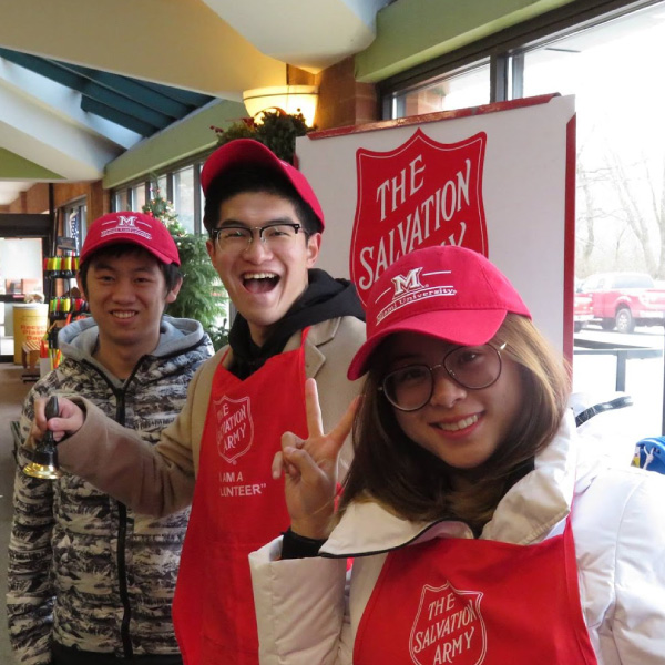 Ringing the bell for The Salvation Army at Christmas time