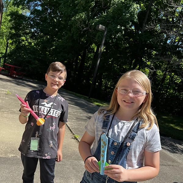Campers launching rockets