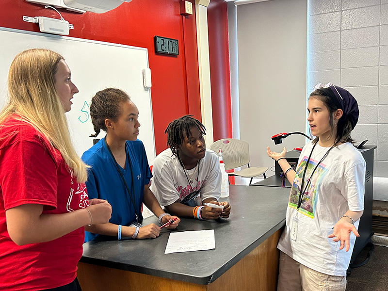 Teen leaders-in-training working on team building