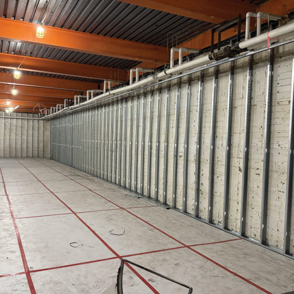 Skin Wall Framing in the west ground level