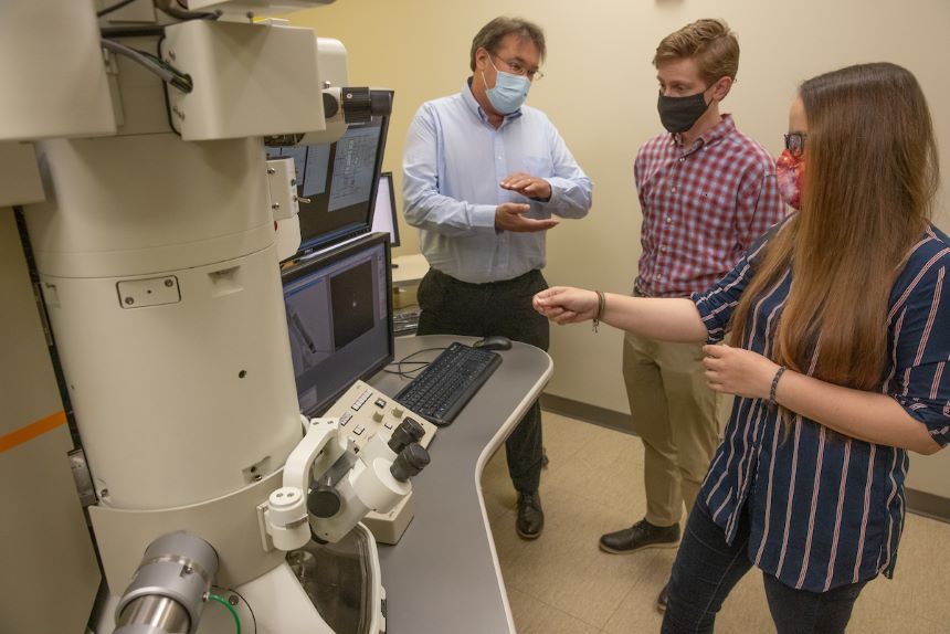 Dr. Krekeler and Claire McLeod with Ethan Klien Goldwater Scholar.