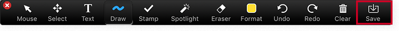 The "Save" button on the Zoom annotations toolbar