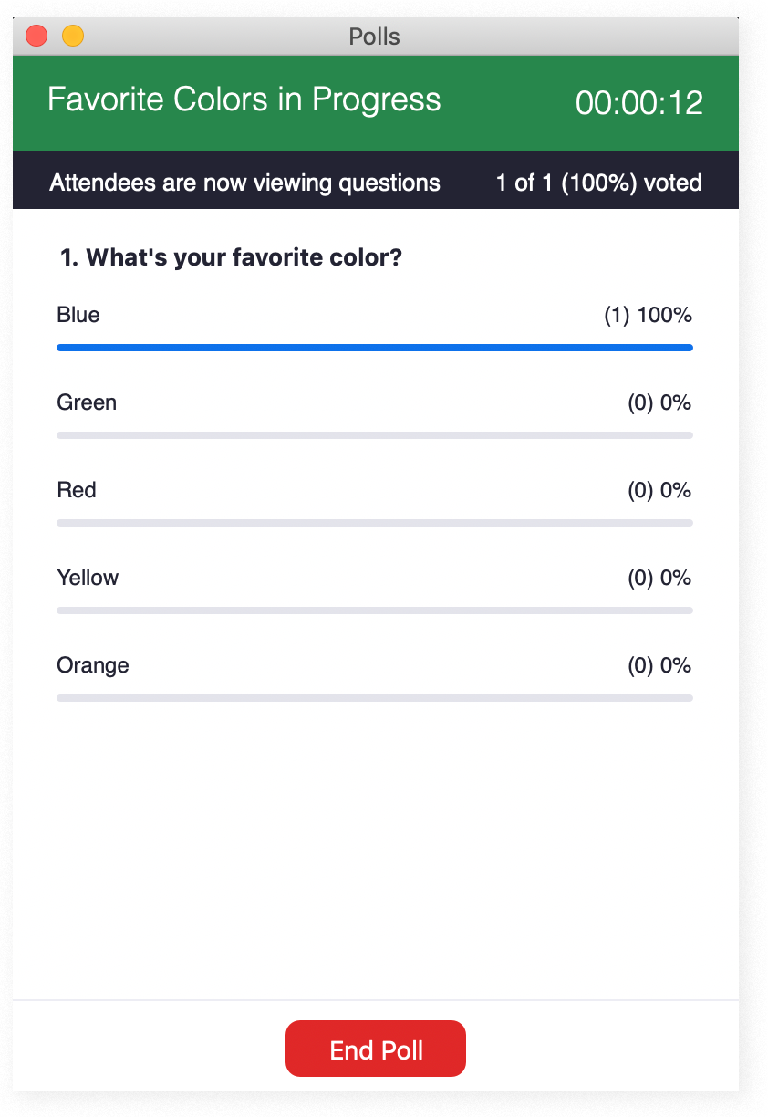 A Zoom poll in progress
