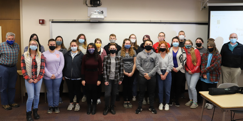 Professor David Berg and his Conservation Biology class.