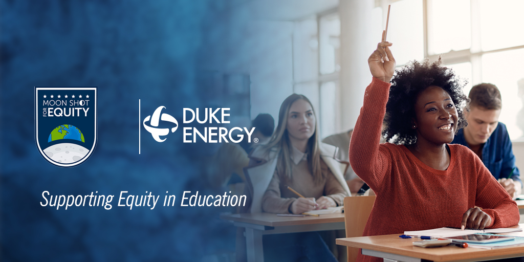 Duke energy presenting the check for Moon Shot for Equity.