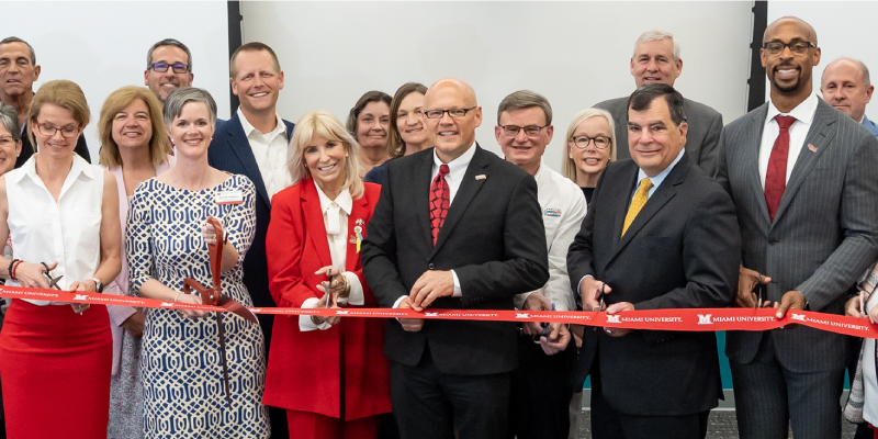 Cutting the ribbon 