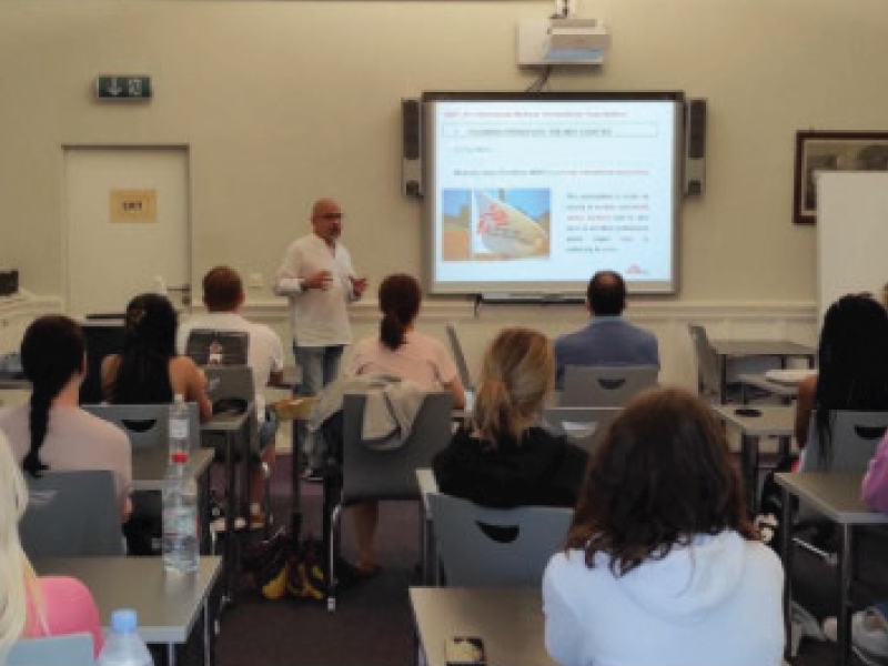 Doctors Without Borders visited with Caregiving in a Crisis students in Luxembourg to present a "boots on the ground" perspective about the realities of working in the field of humanitarian aid.