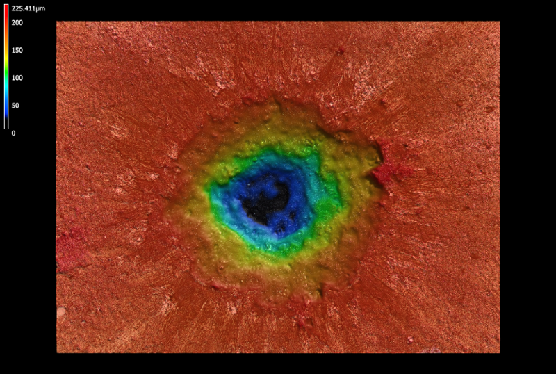 3D image of a crater