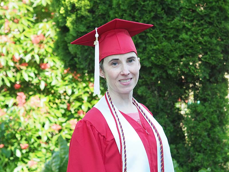 Cynthia Fischer in graduation attire